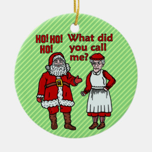 おもしろいなサンタクロース及び夫人Christmas セラミックオーナメント