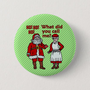 おもしろいなサンタクロース及び夫人Christmas 缶バッジ