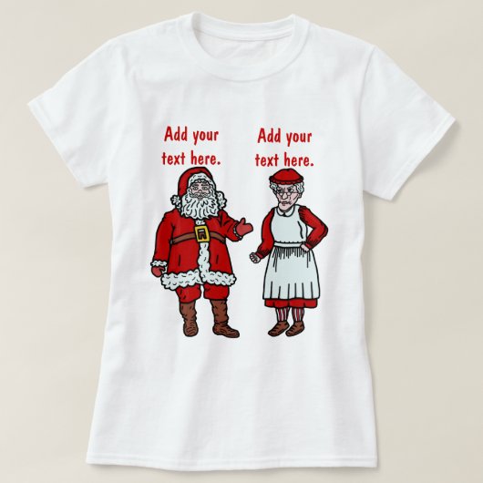 おもしろいなサンタクロース及び夫人Christmas Personalized Tシャツ (デザイン正面)