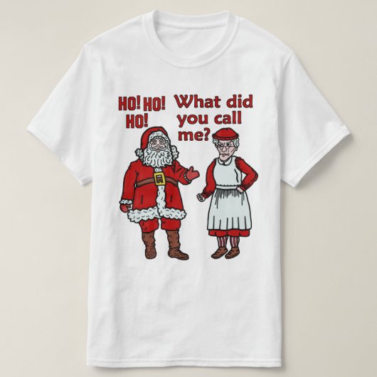 おもしろいなサンタクロース及び夫人Christmas Tシャツ (デザイン正面)