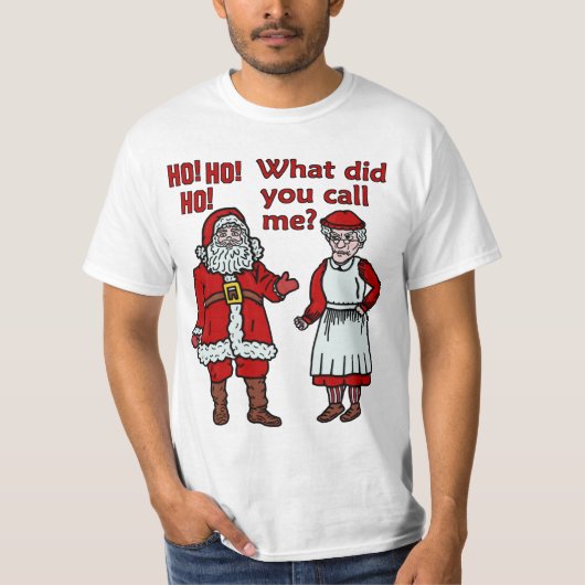 おもしろいなサンタクロース及び夫人Christmas Tシャツ (正面)