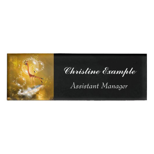 おもしろいなサーフィンのキリン 名札 (正面)