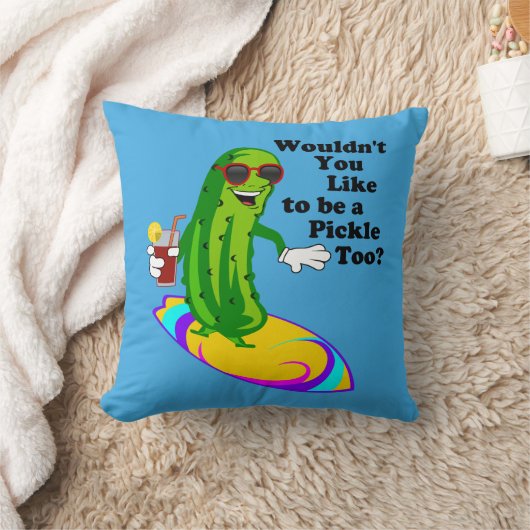 おもしろいなサーフィンのピクルスの枕 クッション (ブランケット)