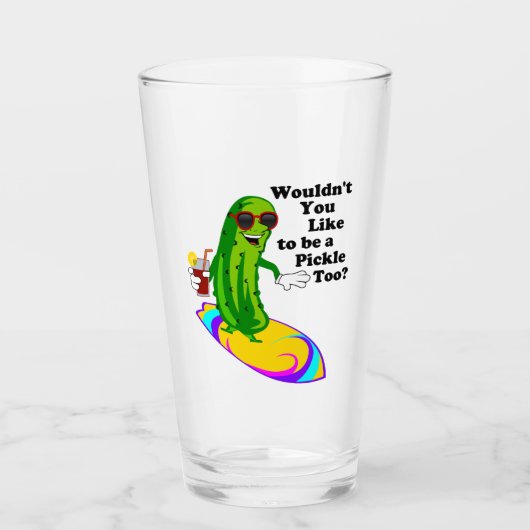 おもしろいなサーフィンのピクルス タンブラーグラス (正面)