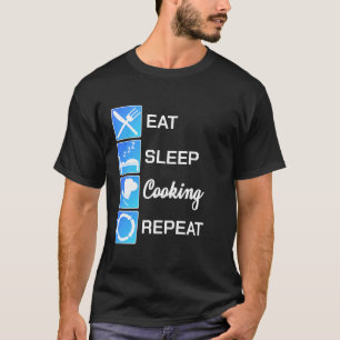 おもしろいなシェフのギフトは睡眠の調理師の繰り返しの割烹を食べます Tシャツ