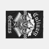 おもしろいなシェフのスカルのトリオ: 料理用の天才 フリースブランケット (正面(横))