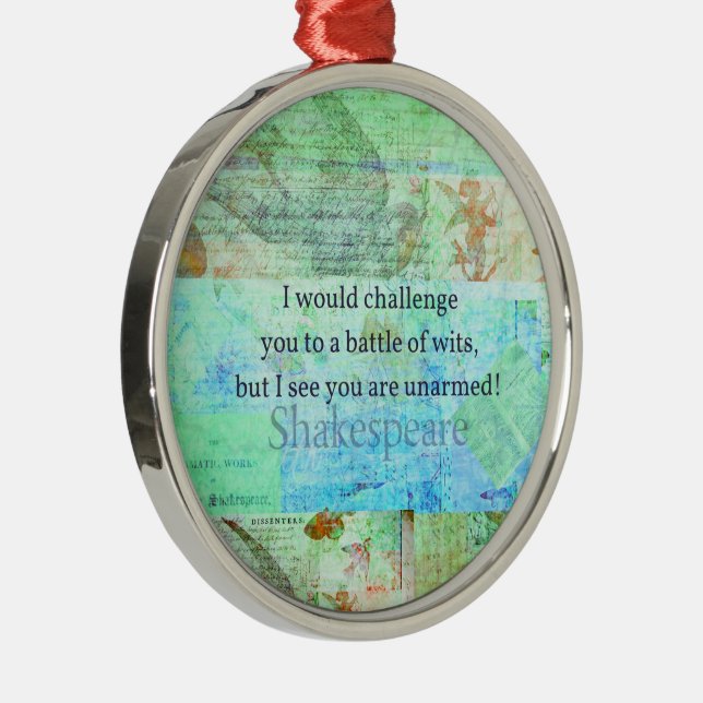 おもしろいなシェークスピアの侮辱の引用語句のエリザベス朝芸術 メタルオーナメント (右)