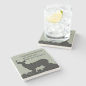 おもしろいなシカの狩りのバーの石のコースター ストーンコースター (横)