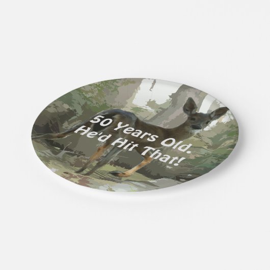 おもしろいなシカの狩りのユーモアのプレート ペーパープレート (アングル)