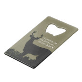 おもしろいなシカの狩りの木の立場の栓抜き クレジットカード栓抜き (裏面アングル)