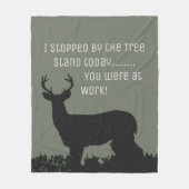 おもしろいなシカの狩りの木の立場毛布 フリースブランケット (正面)