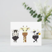 おもしろいなシマウマのキリン牛漫画の子供 ポストカード (スタンド正面)