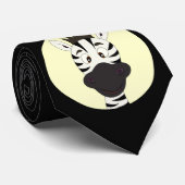 おもしろいなシマウマの漫画の黒 ネクタイ (ロール)