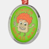 おもしろいなショウガのパンの人のクリスマスのしゃれ メタルオーナメント (左)