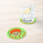 おもしろいなショウガのパンの人のクリスマスのしゃれ ラウンドペーパーコースター (インサイチュ)