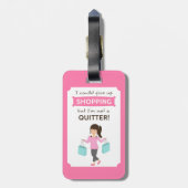 おもしろいなショッピングの引用文彼女のためのない憶病者 ラゲッジタグ (裏面縦)