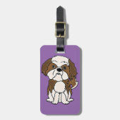 おもしろいなシーズー（犬）のTzuの小犬の漫画 ラゲッジタグ (正面縦)