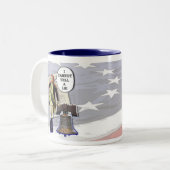 おもしろいなジョージ・ワシントンのマグ及びコップ ツートーンマグカップ (正面左)