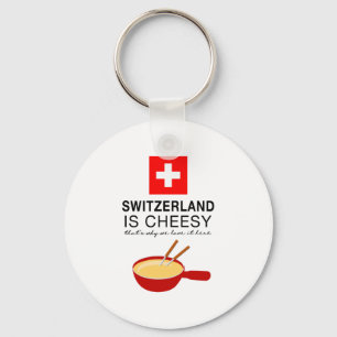 おもしろいなスイスのフォンデュ キーホルダー