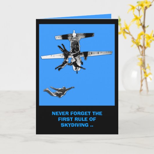 おもしろいなスカイダイビングの誕生日 カード (黄色い花)