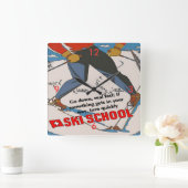 おもしろいなスキー学校 スクエア壁時計 (ホーム)