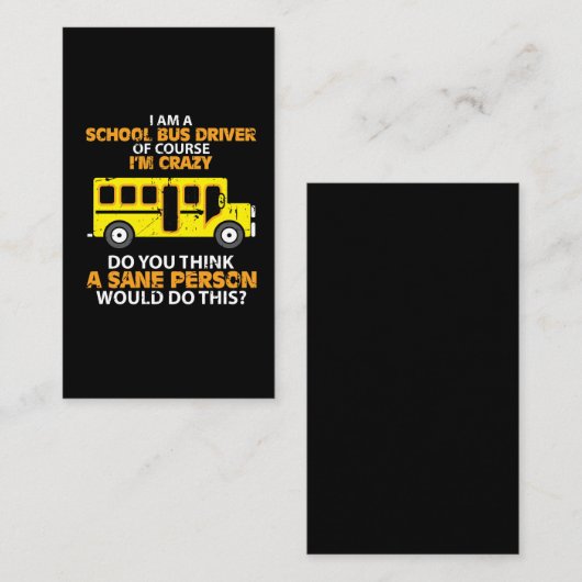 おもしろいなスクールバス-熱狂するなBussの運転者のおもしろい車 名刺 (正面/裏面)