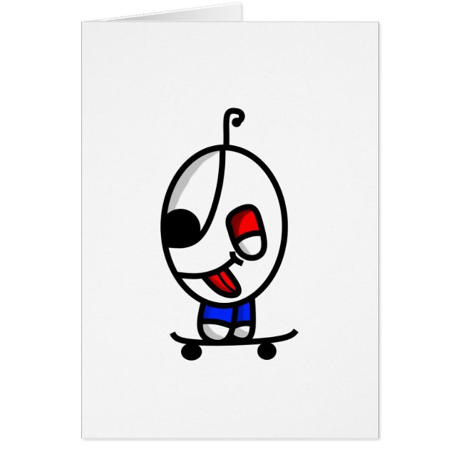 おもしろいなスケートボードをする男 (正面)