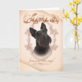 おもしろいなスコッチテリアの母の日カード カード (黄色い花)