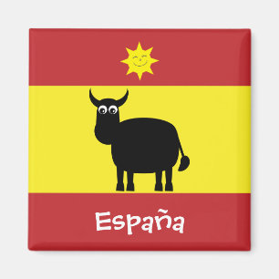 おもしろいなスペイン語Bull及び日曜日Españaの旗の磁石 マグネット