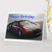 おもしろいなスポーツ・カーのジャンボバースデー・カード カード (黄色い花)