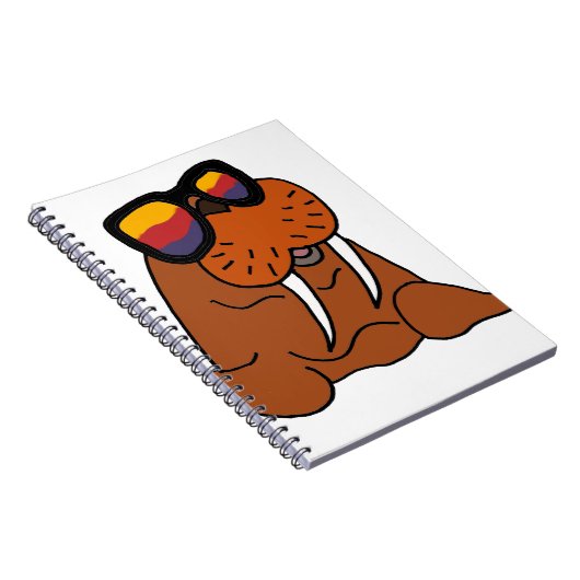 おもしろいなセイウチの身に着けているサングラス ノートブック (右側)