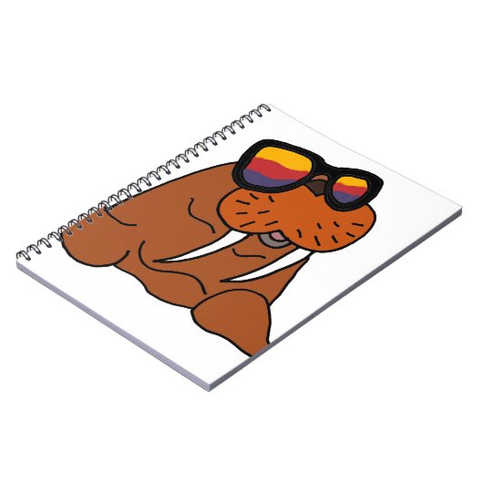 おもしろいなセイウチの身に着けているサングラス ノートブック (左側)