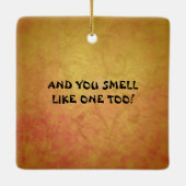 おもしろいなセネガルのオウムのバナナ セラミックオーナメント (裏面)