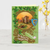 おもしろいなセントパトリックの日の挨拶状 カード (黄色い花)