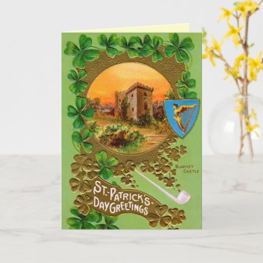 おもしろいなセントパトリックの日の挨拶状 カード (黄色い花)