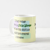 おもしろいなソーシャルワーカーのギフト コーヒーマグカップ (正面左)