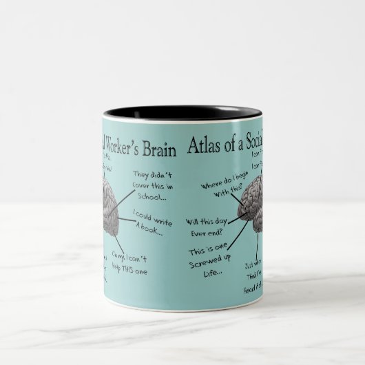 おもしろいなソーシャルワーカーのギフト ツートーンマグカップ (中央)