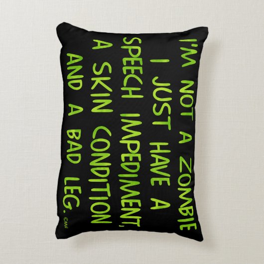 おもしろいなゾンビないゾンビの緑 アクセントクッション (裏面(縦))