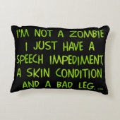 おもしろいなゾンビないゾンビの緑 アクセントクッション (裏面)