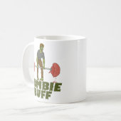 おもしろいなゾンビのもみ革の重量挙げ選手 コーヒーマグカップ (正面左)