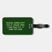 おもしろいなゾンビのもみ革の重量挙げ選手 ラゲッジタグ (裏面横)