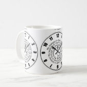 おもしろいなタイムレコーダーのコーヒーか茶マグ コーヒーマグカップ (正面左)