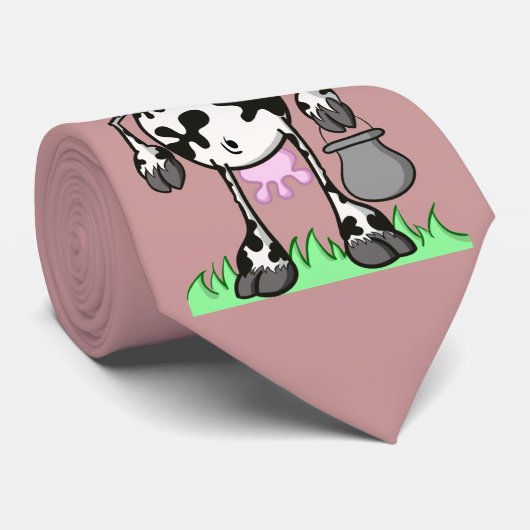 おもしろいなタイ"牛"漫画 ネクタイ (ロール)