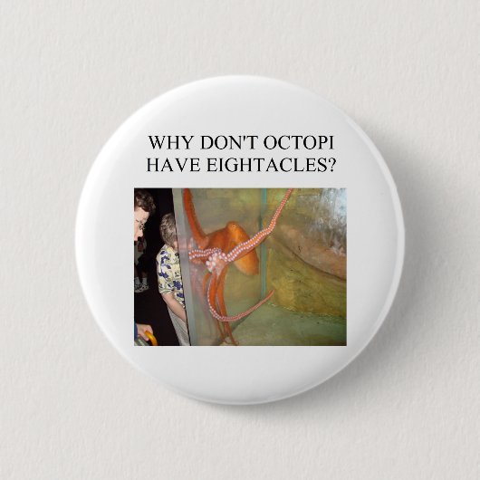 おもしろいなタコの冗談 缶バッジ (正面)