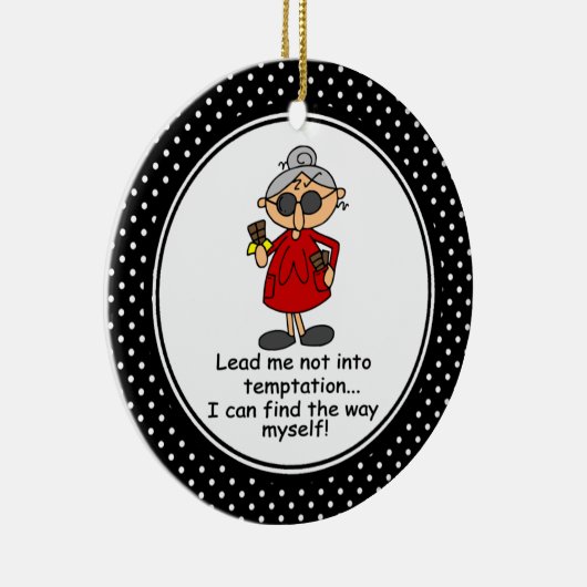 おもしろいなダイエットのユーモアのクリスマスのオーナメント セラミックオーナメント (右)