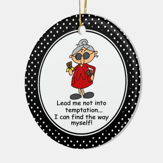 おもしろいなダイエットのユーモアのクリスマスのオーナメント セラミックオーナメント (左)