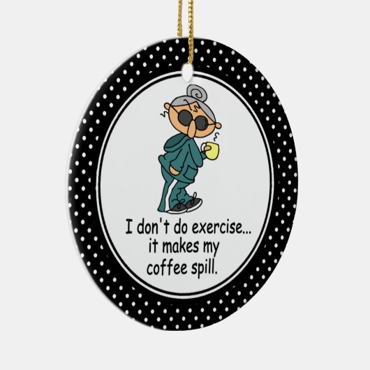 おもしろいなダイエットのユーモアのクリスマスのオーナメント セラミックオーナメント (右)