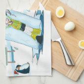 おもしろいなダイビングのクリスマスの台所タオル キッチンタオル (四つ折り)