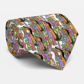 おもしろいなダックスフントおよびビスケットの抽象美術 ネクタイ (ロール)