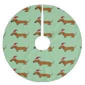 おもしろいなダックスフントのクリスマスツリーのスカート ブラッシュドポリエステルツリースカート (正面)